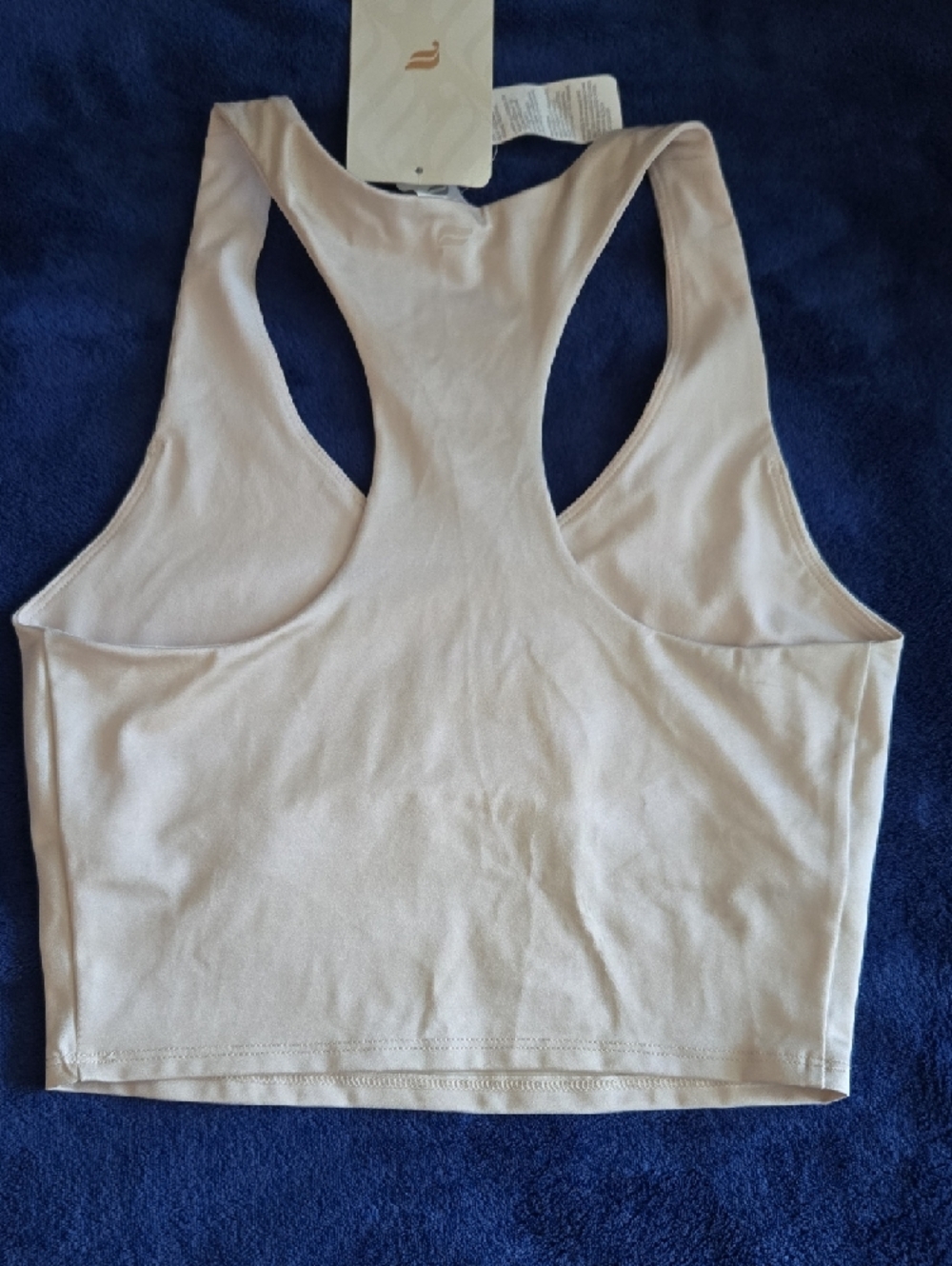 Fabletics Light Beige Racerback Tank Crop Top - Picture 5 of 6